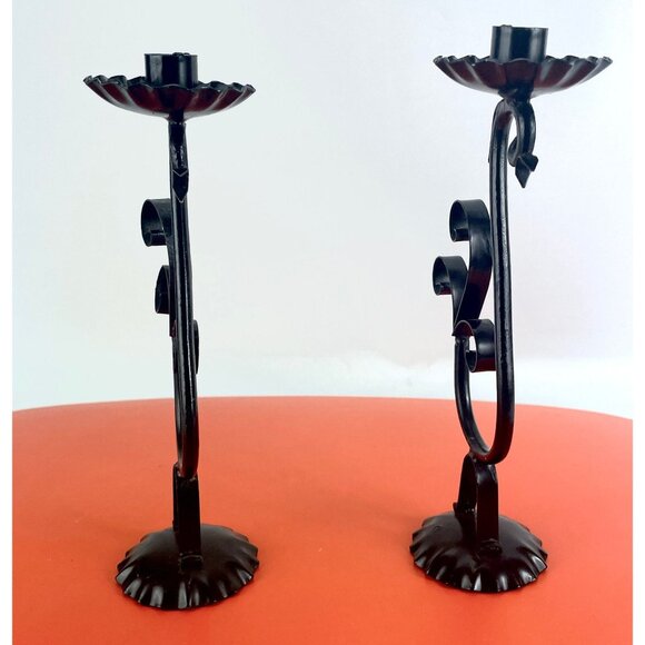 Vintage 1960s candlesticks, candle holder, bird shaped metal, half inch candles - Picture 4 of 10